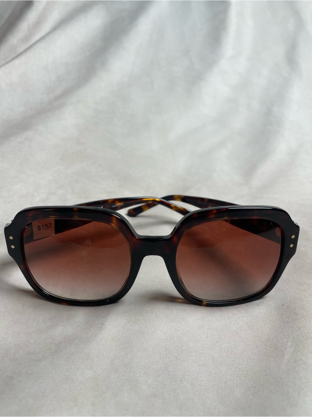 Tory Burch TY7180U 52 Dark Tortoise Brown Gradient Oversized Square Sunglasses